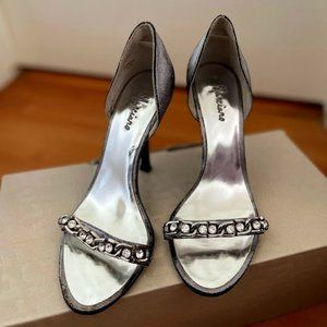 Marciano  Silver with Rhinestone Chain Heel / Size 5 1/2